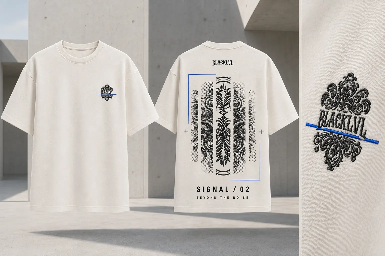 Blacklvl Signal 02 in Ivory mit kobaltblauem Akzent
